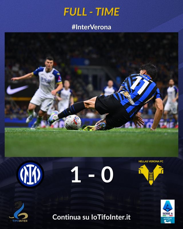 FINITAAAAAA
#InterVerona 1️⃣-0️⃣
I nerazzurri restano a -3 dal Napoli