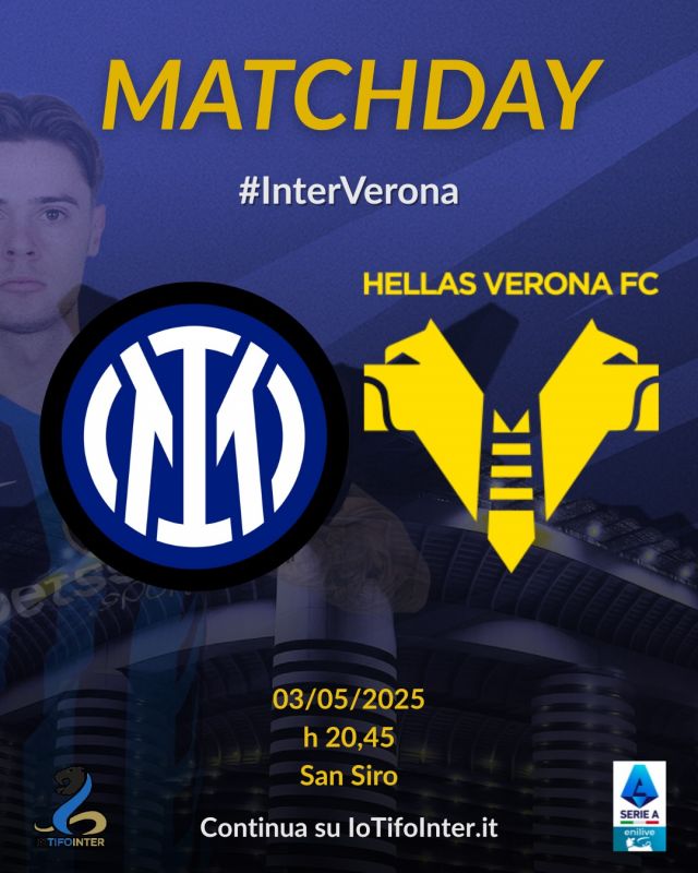⚽️ #MatchDay #SerieA #InterVerona 
Fischio d'inizio ore 20,45 ⚫🔵